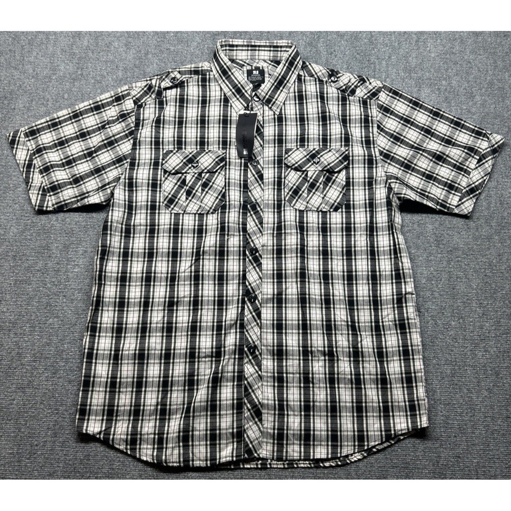 Vintage PJ Mark Shirt Mens 2XL Multicolor Plaid Button Up Double Pockets New